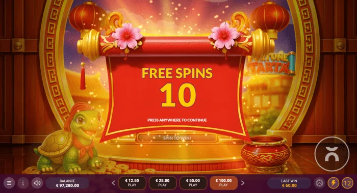 Fortune Tarta - ativação de Free Spins