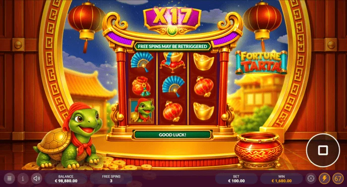 Fortune Tarta - modo Free Spins com multiplicador