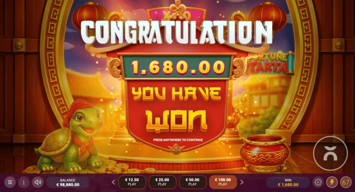 Fortune Tarta - vitória total dos Free Spins